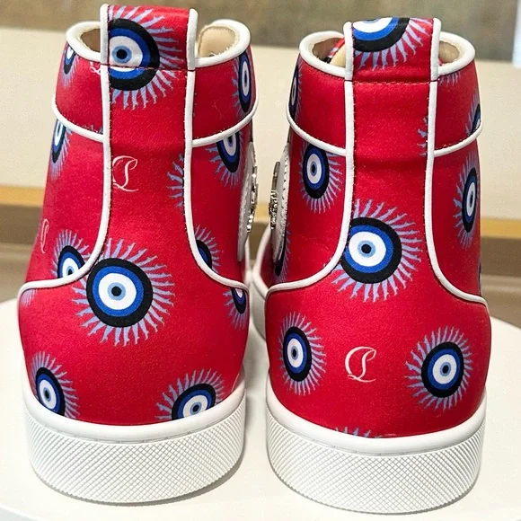 👞 CHRISTIAN LOUBOUTIN Satin Nappa Loubi Eye Louis Orlato Flat Sneakers Size: 41 - Picture 9 of 11
